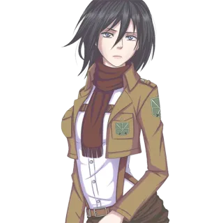 😕 Mikasa Ackerman Attack on Titan Anime, Manga, Militair, Attack on Titan, Personage, Mikasa Ackerman telegram sticker