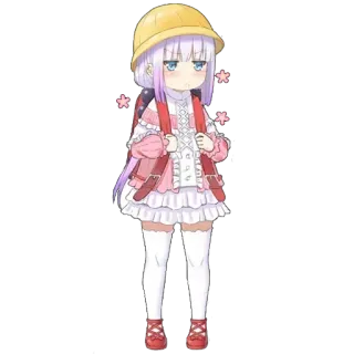 🌸 Kanna Kamui Miss Kobayashi's Dragon Maid Anime, Kanna Kamui, Dragon Maid, Carino, Scuola, Zaino telegram sticker