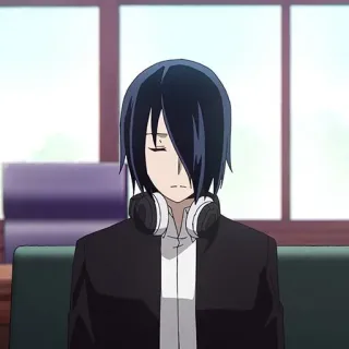 😔 Yu Ishigami Kaguya-sama: Love Is War 애니메이션, 이시가미, 이시가미 유우, 카구야 님은 고백받고 싶어, 캐릭터, 헤드폰 whatsapp sticker