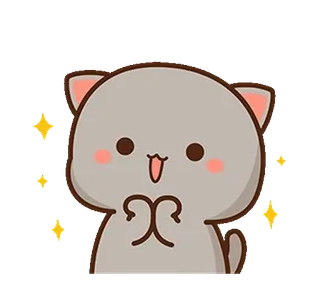 ⭐ gato, fofo, brilho, desenho animado, kawaii, feliz telegram sticker
