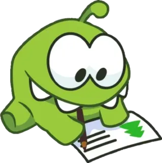 😛 Om Nom Cut the Rope verde, mostro, cartone animato, disegno, carino, caramella telegram sticker