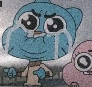 🍒 Gumball The Amazing World of Gumball Dibujo animado, Llorando, Señalando, Gato azul, Gumball Watterson telegram sticker