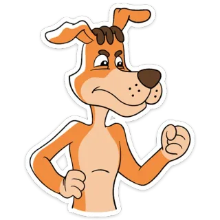 👊 cão, desenho animado, animal, adesivo, engraçado, animal de estimação telegram sticker