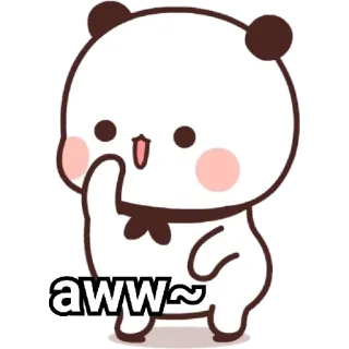 😍 aww~ น่ารัก, แพนด้า, น่าเอ็นดู, มีความสุข, การ์ตูน telegram sticker