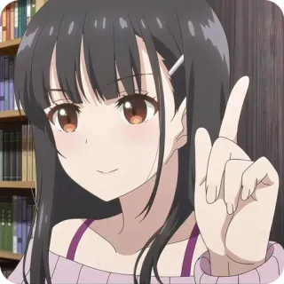 ☝️ 动漫女孩, 中指, 无礼手势, 冒犯, 卡通 telegram sticker