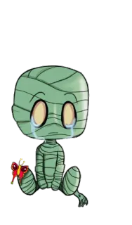 😭 ミイラ, アニメ, 悲しい, 蝶, かわいい telegram sticker