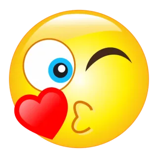😘 emoji, bisou, amour, coeur, jaune, visage, mignon whatsapp sticker