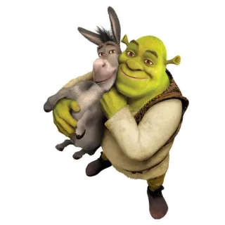🥰 Shrek мультфильм, анимированный, Шрек, Осел, дружба telegram sticker