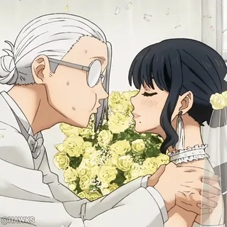 💍 @HAWKS wedding, bride, groom, anime, romance whatsapp sticker