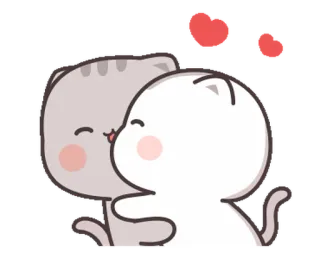 🎭 кошки, любовь, милые, животные, нежность, объятия, поцелуи telegram sticker