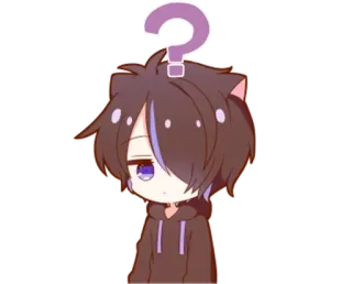 ❓ Anime, Ponto de interrogação, Desenho animado, Kawaii, Chibi, Fofo telegram sticker