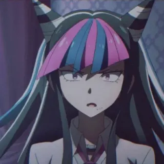 🤨 Ibuki Mioda Danganronpa อนิเมะ, ดันกันรอนปะ, อิบุคิ มิโอดะ, ตัวละคร, ผู้หญิง telegram sticker
