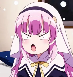 🔮 Anime, Dessin animé, Choqué, Surpris, Fille, Expression du visage telegram sticker