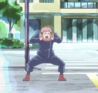 📣 Itadori Yuji Jujutsu Kaisen Anime, Jujutsu Kaisen, Itadori Yuji, Combattimento, Personaggio telegram sticker