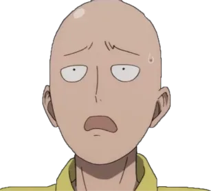 😰 Saitama One-Punch Man Anime, One-Punch Man, Saitama, chocado, preocupado, careca telegram sticker