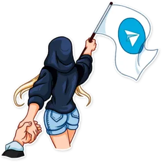 👫 telegram, flag, handshake, collaboration, communication, hoodie telegram sticker