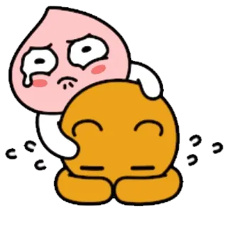 😨 Desenho animado, Triste, Fofo, Abraçando, Conforto telegram sticker
