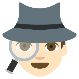 🕵 Detektiv, Lupe, Ermittler, Cartoon, Hut, Suche, Ermittlung whatsapp sticker