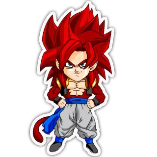 📛 Gogeta Dragon Ball GT Gogeta, Super Saiyan 4, Dragon Ball GT, Anime, Fusione, Saiyan, Chibi telegram sticker