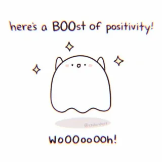 🦢 here's a BOOst of positivity!
WoOOooooh! Geist, positiv, Positivität, süß, Cartoon whatsapp sticker