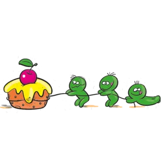 😍 cupcake, figur hijau, kartun, tarik tambang, makanan, ceri telegram sticker