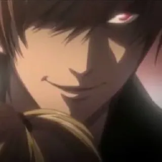 📓 Light Yagami Death Note Аниме, Манга, Злодей, Зло, Ухмылка telegram sticker