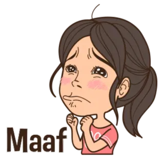 ☹ Maaf disculpa, perdón, súplica, emocional, dibujos animados whatsapp sticker