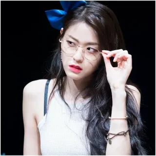 🔮 mujer, chica, gafas, retrato, coreana, adolescente telegram sticker