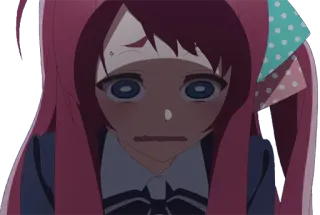 😞 Sakura Minamoto Zombie Land Saga аниме, зомби, девушка, испуганная, розовые волосы telegram sticker