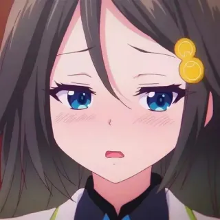😳 anime girl, cartoon, portrait, cute, sad, emotional telegram sticker