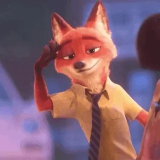 🦊 Nick Wilde Zootopia nick wilde, zoomania, fuchs, cartoon, film, disney telegram sticker
