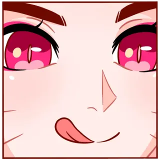 😋 Anime, Wajah, Mata, Lidah, Lucu, Stiker telegram sticker