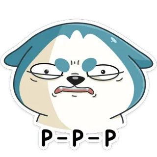 😡 P-P-P-P hond, cartoon, dier, sticker, grappig telegram sticker