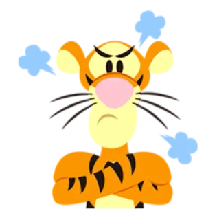 😕 Tigger Winnie the Pooh Tigger, Winnie the Pooh, cartoon, animal, disney, angry telegram sticker