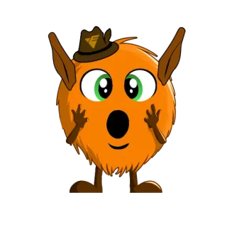 😱 monstruo, dibujos animados, criatura, naranja, divertido, lindo telegram sticker