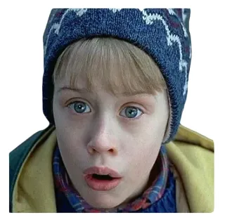 😳 Kevin McCallister Home Alone filme, comédia, criança, expressão, surpresa, choque whatsapp sticker