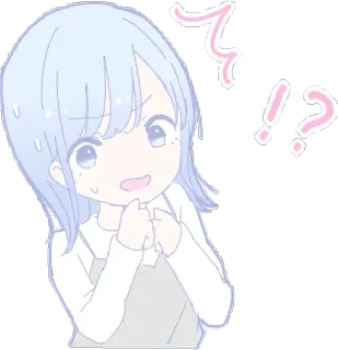 😨 anime, kartun, karakter, gadis, khawatir, bingung, pertanyaan whatsapp sticker