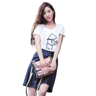 😊 wanita, korea, kasual, mode, rok, kaus telegram sticker