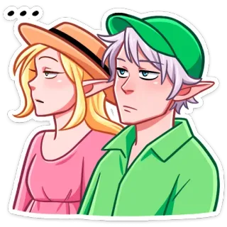 🙄 эльф, мультфильм, пара, аниме, скучно, раздражён telegram sticker