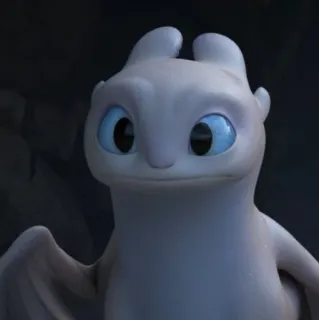 😐 Light Fury How to Train Your Dragon มังกร, ไลท์ฟิวรี่, มังกรขาว, น่ารัก, การ์ตูน whatsapp sticker