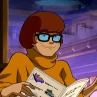 🐶 Velma Dinkley Scooby-Doo cartoon, velma, scooby-doo, mystery, glasses telegram sticker