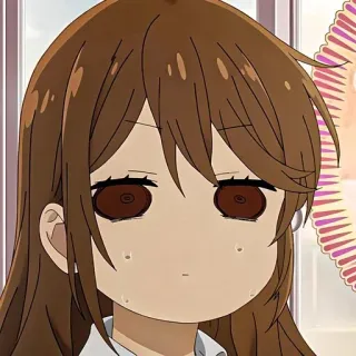 🫤 Hori Kyouko Horimiya อนิเมะ, ผู้หญิง, เศร้า, น่ารัก, ผมสีน้ำตาล whatsapp sticker