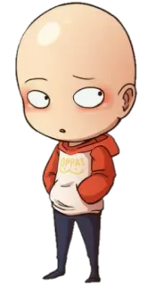 😮 Saitama One-Punch Man OPPAI Аниме, Персонаж, Манга, Чиби, Сайтама, Ванпанчмен telegram sticker