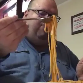 🍜 No Smoking comendo, espaguete, massa, comida, homem, macarrão whatsapp sticker