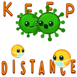 ↔️ KEEP DISTANCE giãn cách xã hội, virus corona, covid-19, đại dịch, sức khỏe, an toàn telegram sticker