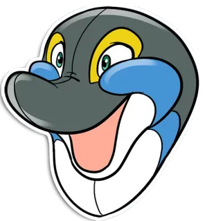 😀 Dessin animé, Illustration, Personnage, Animal, Tête, Sourire telegram sticker
