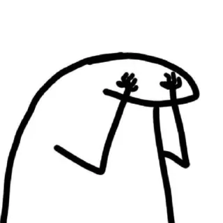 😀 streepmannetje, minimalistisch, cartoon, ogen, handen telegram sticker