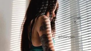 🍷 @Tnucmwm woman, window, tattoo, posing, light, portrait telegram sticker