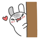 😍 ウサギ, 可愛い, カワイイ, うさぎ, ハート, 隠れる telegram sticker