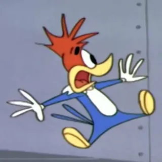 😱 Woody Woodpecker hoạt hình, Woody Woodpecker, chim, động telegram sticker